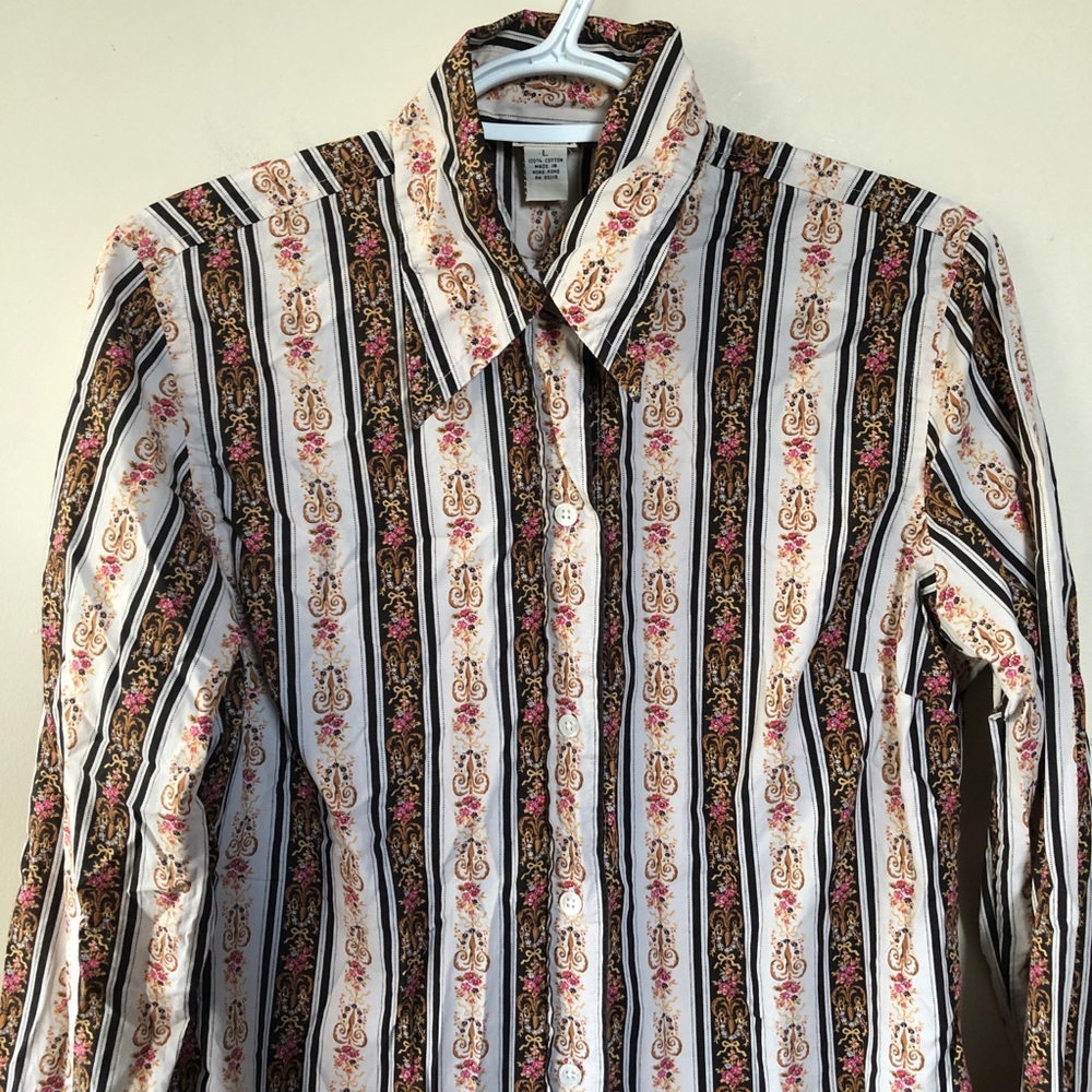Lucky Brand Printer Button Down Top - image 5